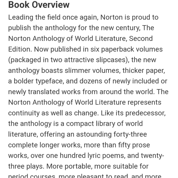 The Norton Anthology of World Literature Paperback Book - Picture 3 of 4
